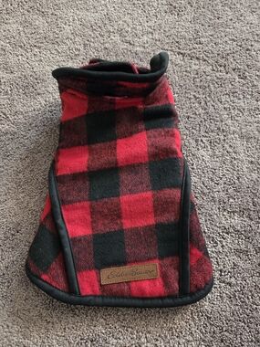 Dog Sweater Eddie Bauer Red & Black Buffalo Plaid
